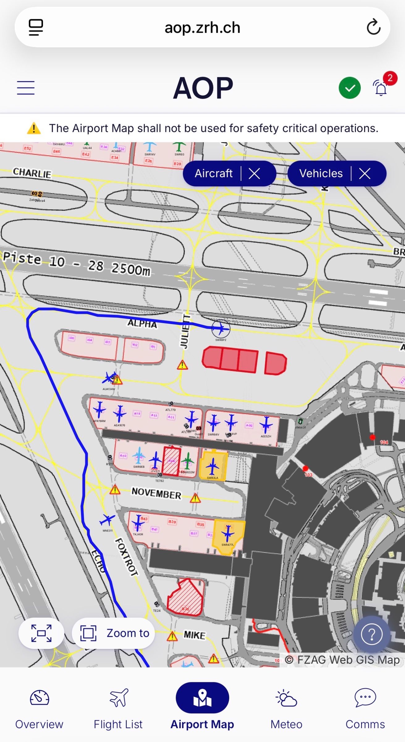 Airport Operations Plan Zürich: Bild 1 von 3